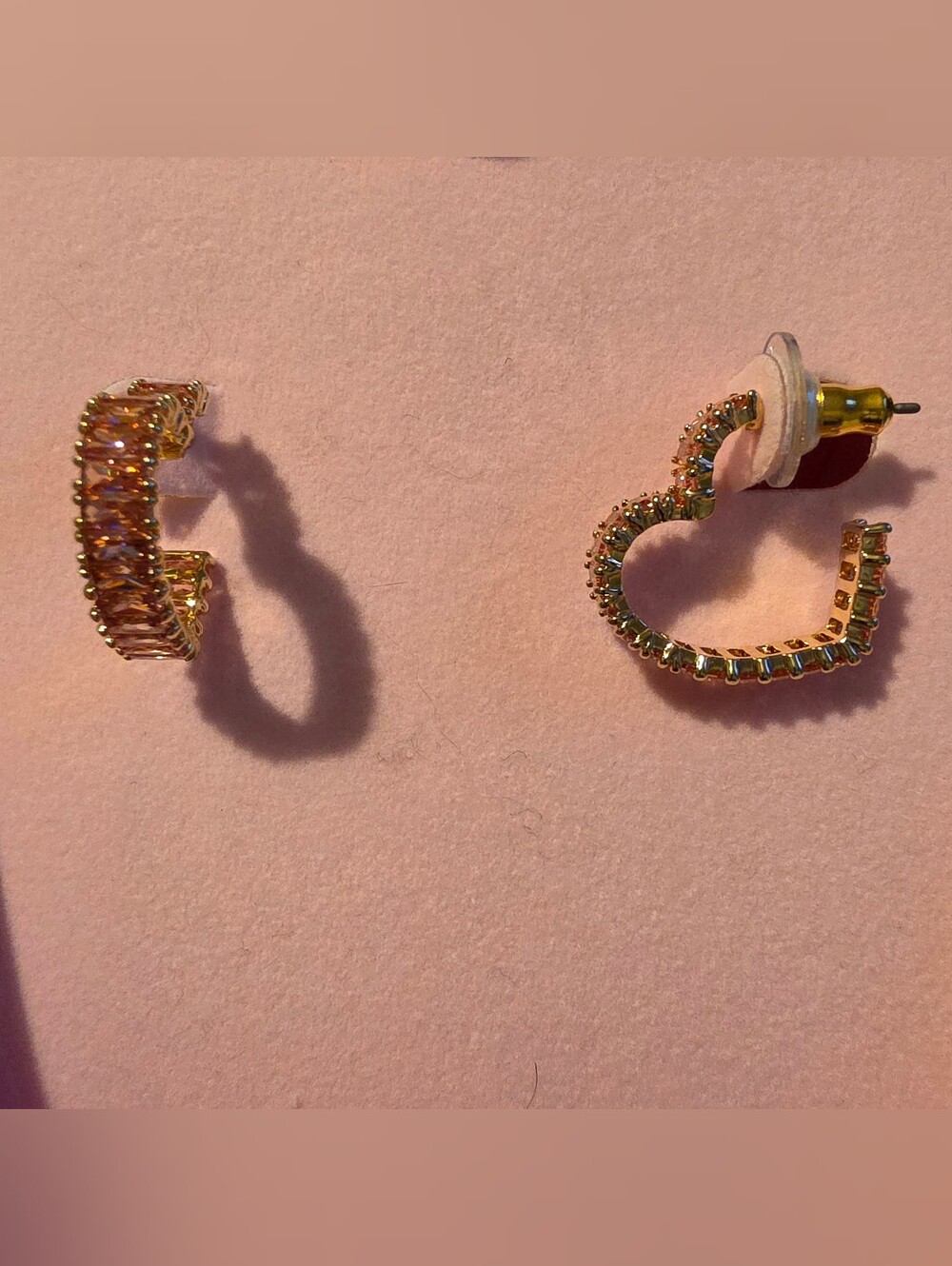 Swarovski romantic heart-shaped pierced earrings.